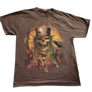 Halloween Top Hat Scarecrow T-Shirt sz L